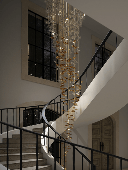 Galaxy Tidal Art Glass Crystal Spiral Chandelier