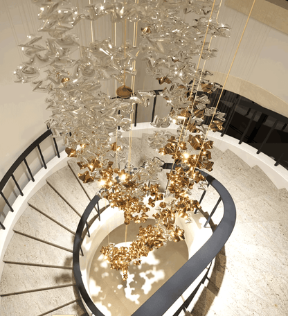 Galaxy Tidal Art Glass Crystal Spiral Chandelier