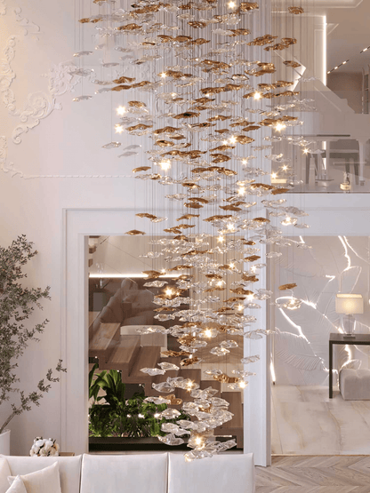 Galaxy Tidal Art Glass Crystal Spiral Chandelier