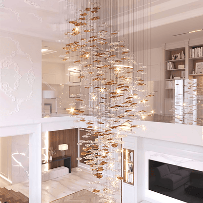 Galaxy Tidal Art Glass Crystal Spiral Chandelier
