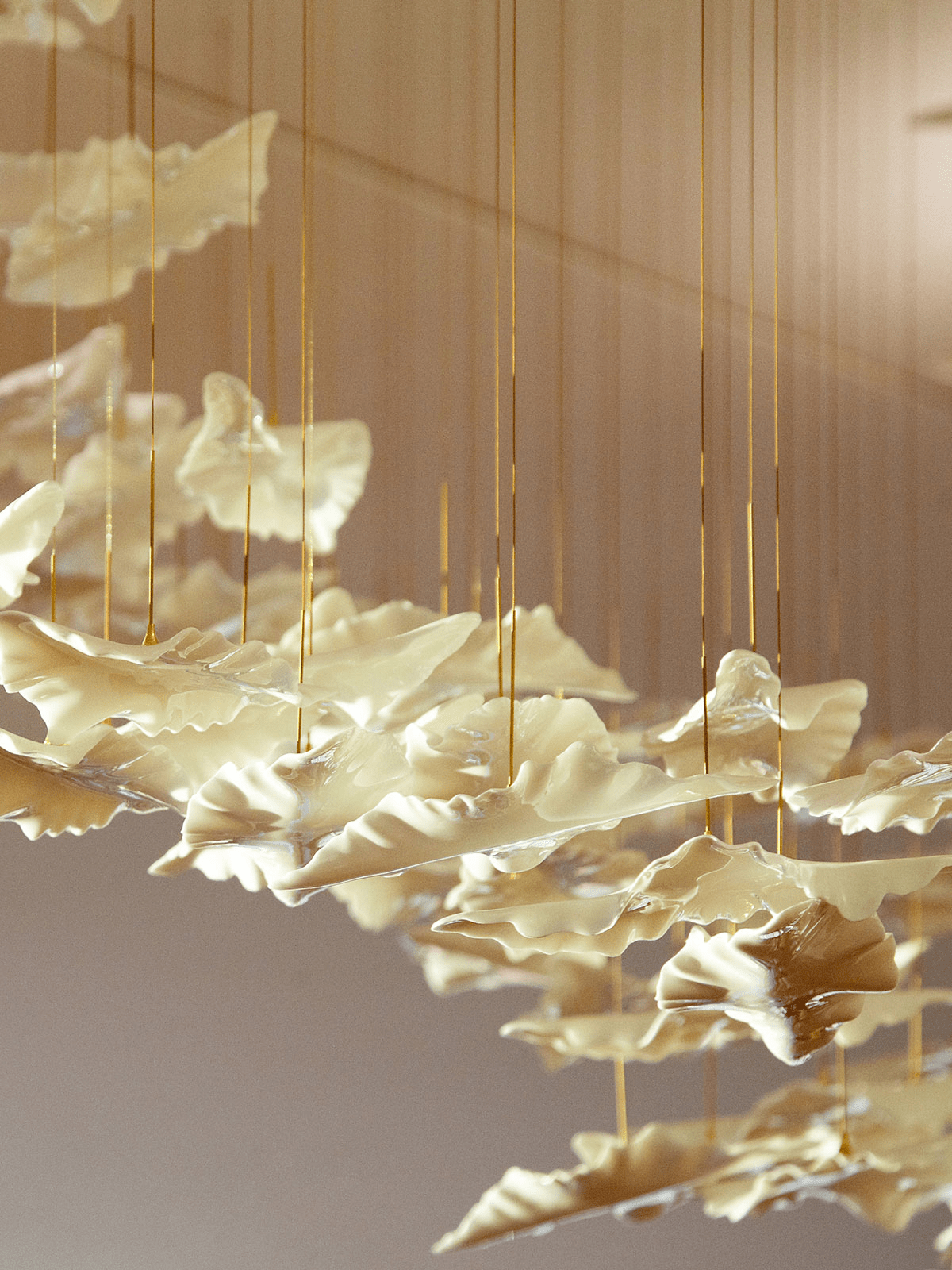 Galaxy Leaf Twisted Sculptural Meteor Shower Crystal Spiral Chandelier
