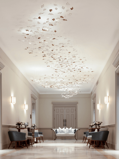 Galaxy Leaf Twisted Sculptural Meteor Shower Crystal Spiral Chandelier