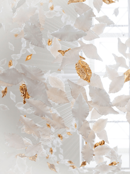 Galaxy Leaf Twisted Sculptural Meteor Shower Crystal Spiral Chandelier