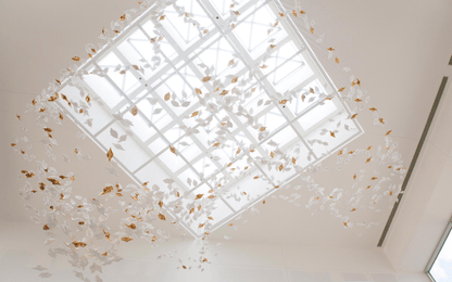 Galaxy Leaf Twisted Sculptural Meteor Shower Crystal Spiral Chandelier