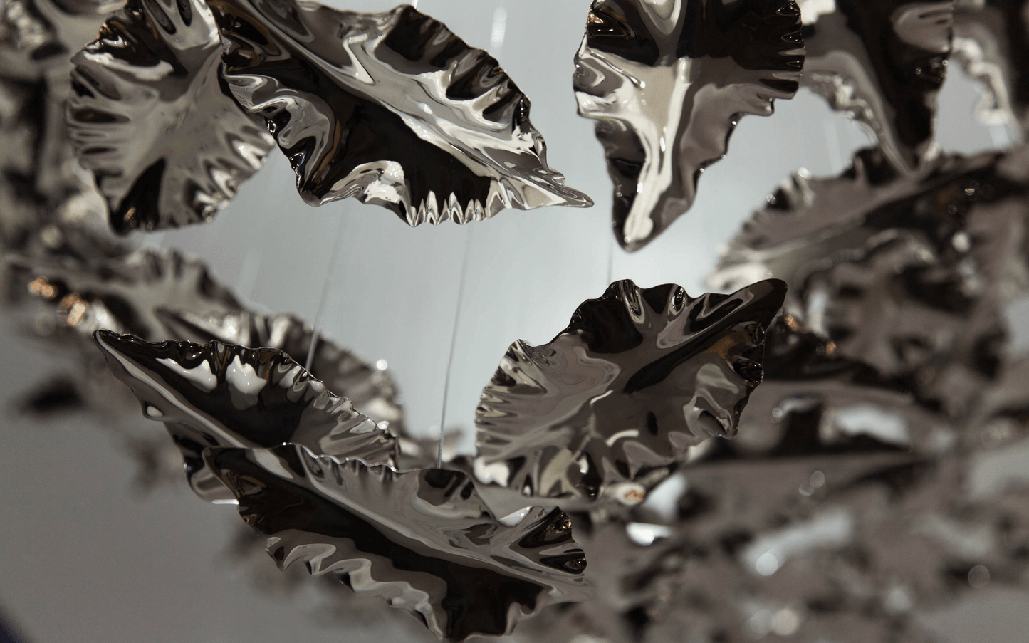Galaxy Leaf Twisted Sculptural Meteor Shower Crystal Spiral Chandelier