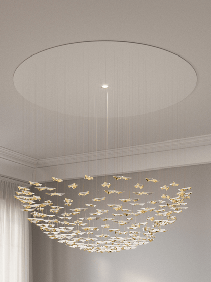 Galaxy Leaf Twisted Sculptural Meteor Shower Crystal Spiral Chandelier