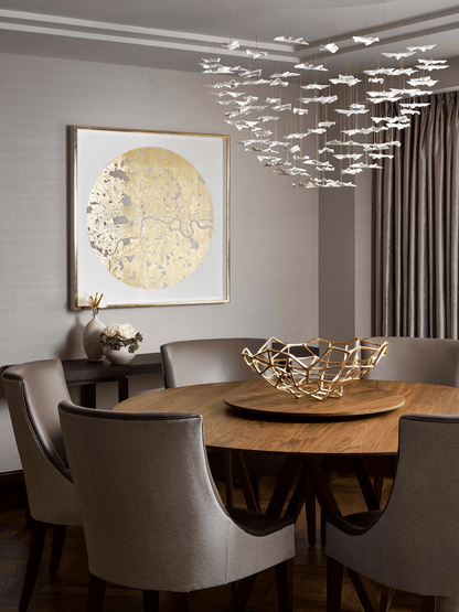 Galaxy Leaf Twisted Sculptural Meteor Shower Crystal Spiral Chandelier