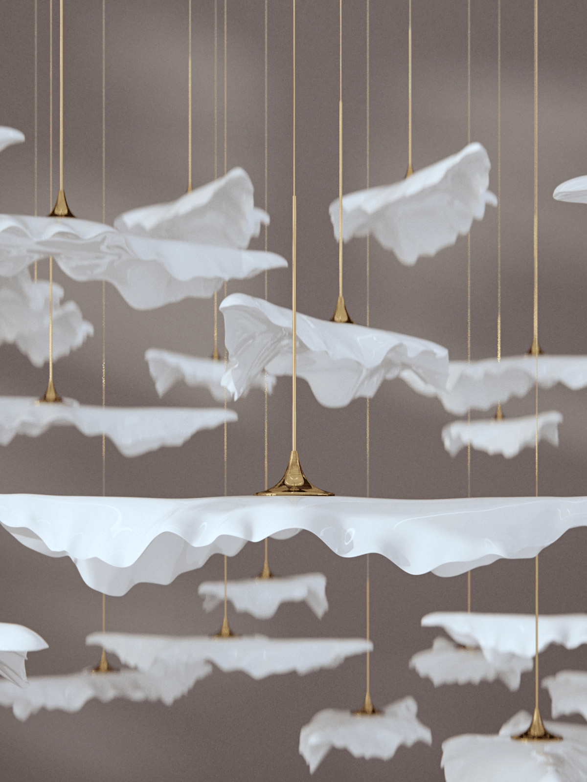 Galaxy Leaf Twisted Sculptural Meteor Shower Crystal Spiral Chandelier