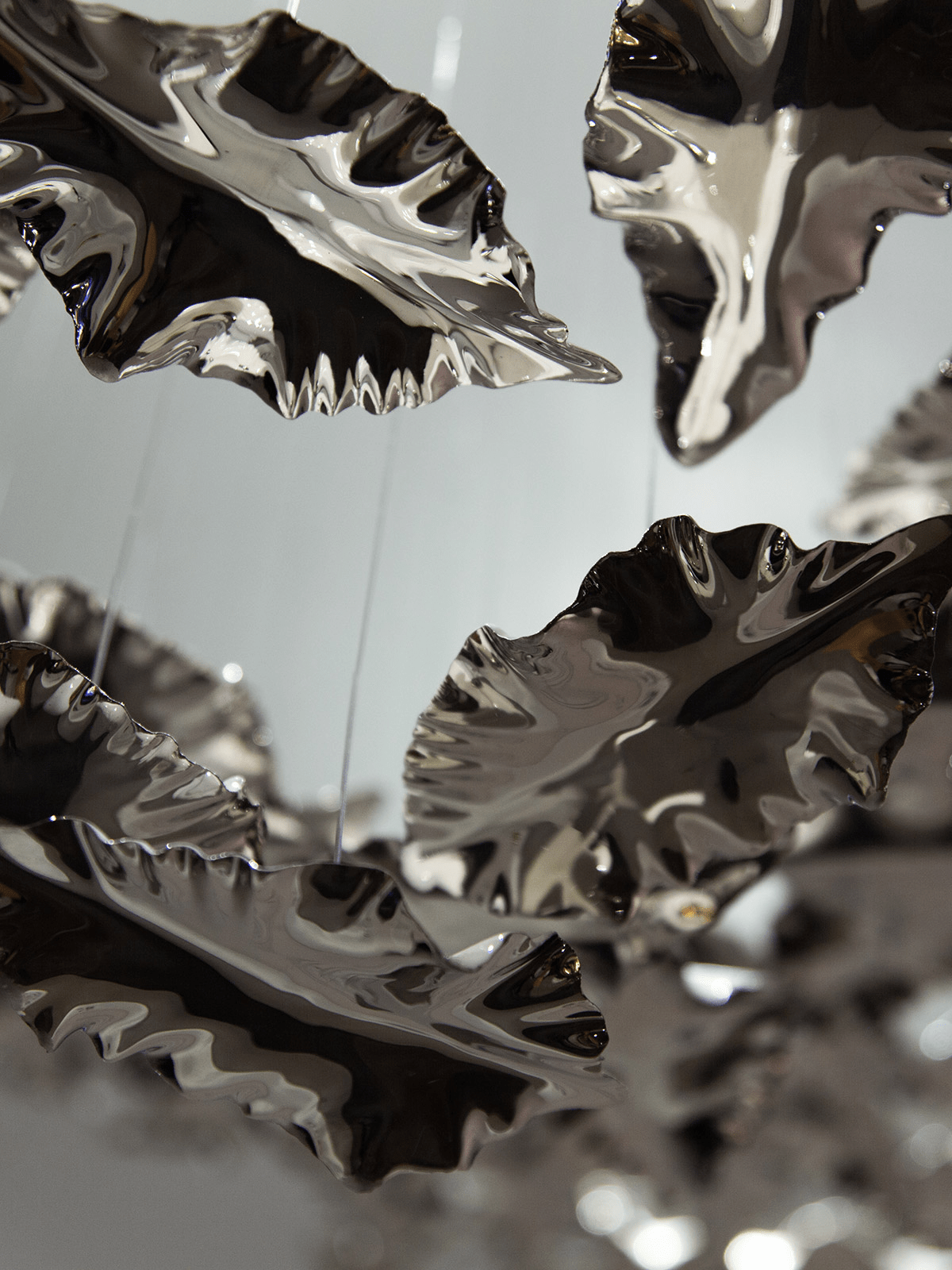 Galaxy Leaf Twisted Sculptural Meteor Shower Crystal Spiral Chandelier