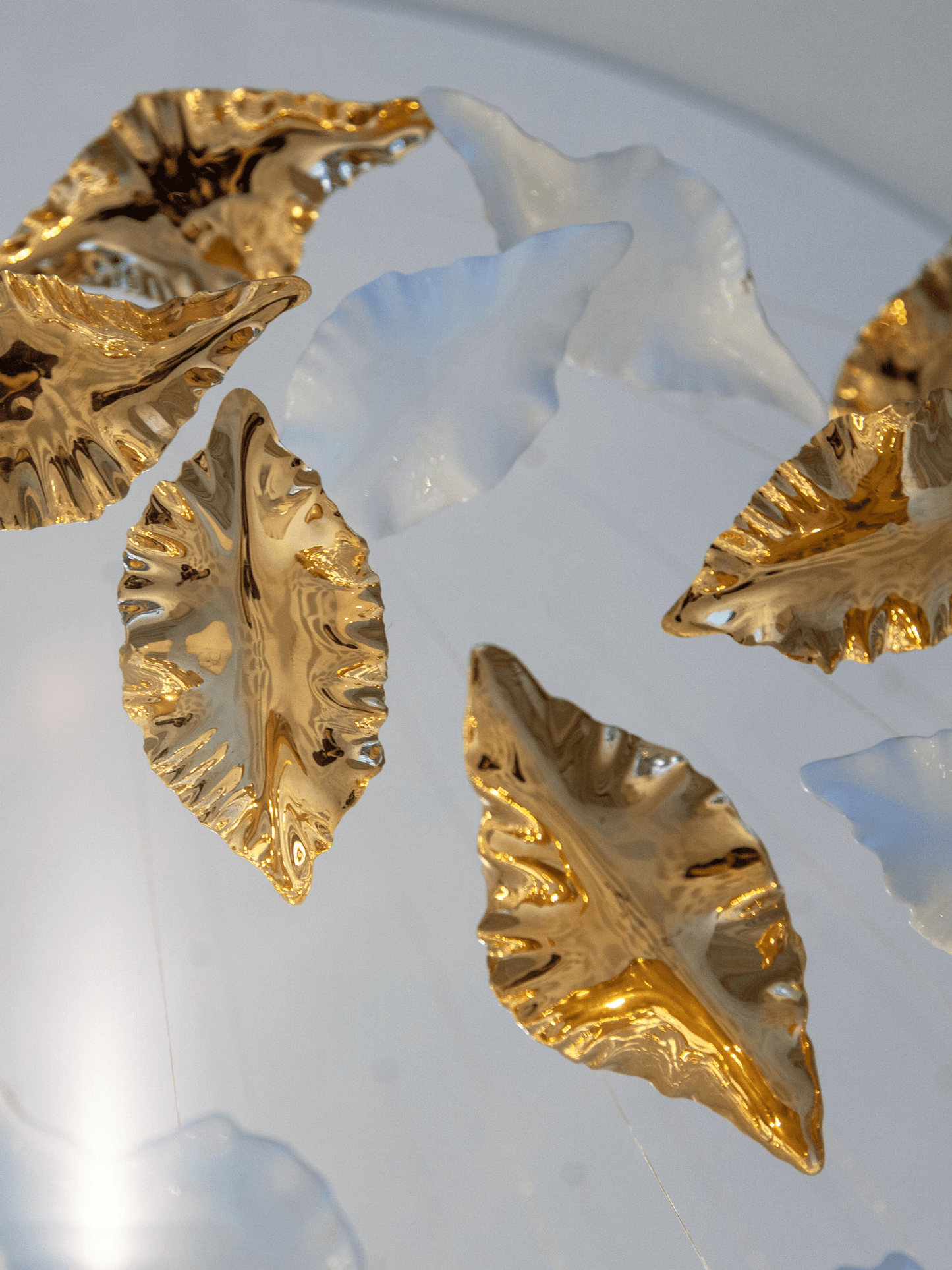 Galaxy Leaf Twisted Sculptural Meteor Shower Crystal Spiral Chandelier