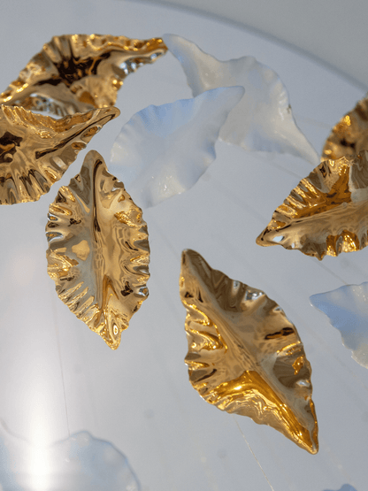 Galaxy Leaf Twisted Sculptural Meteor Shower Crystal Spiral Chandelier