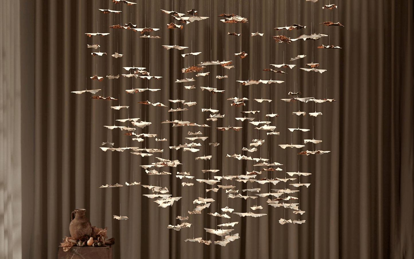 Galaxy Leaf Twisted Sculptural Meteor Shower Crystal Spiral Chandelier