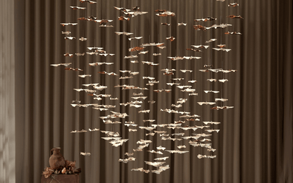 Galaxy Leaf Twisted Sculptural Meteor Shower Crystal Spiral Chandelier