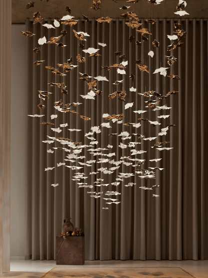 Galaxy Leaf Twisted Sculptural Meteor Shower Crystal Spiral Chandelier