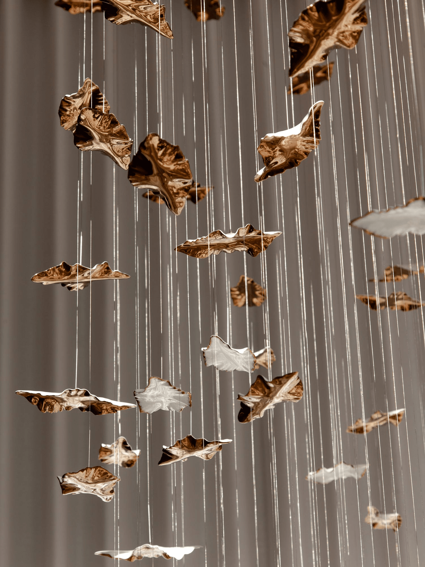 Galaxy Leaf Twisted Sculptural Meteor Shower Crystal Spiral Chandelier
