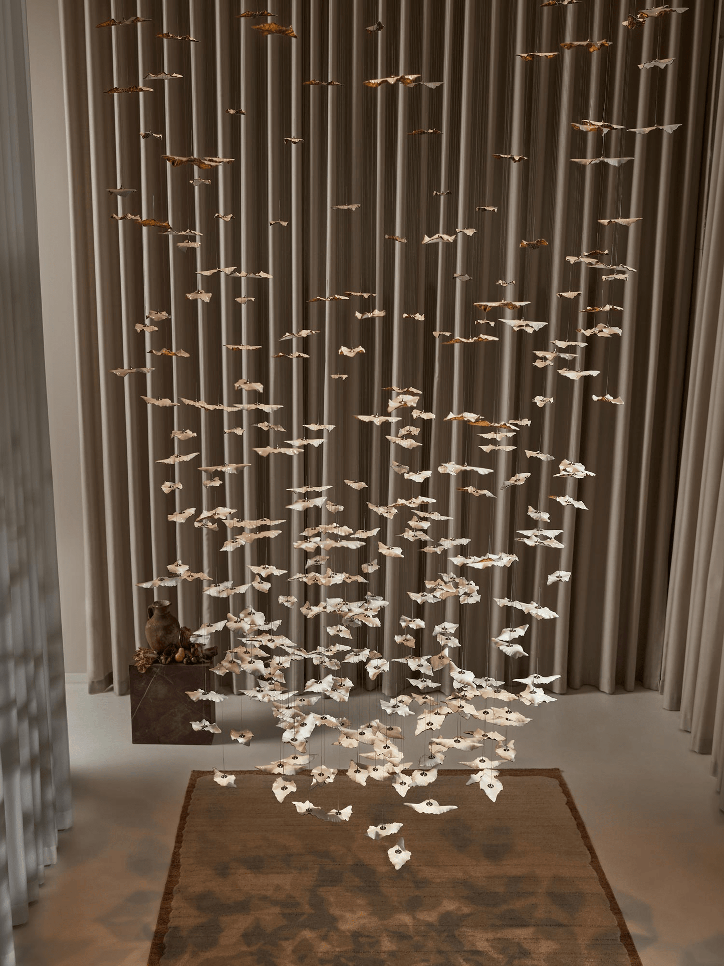 Galaxy Leaf Twisted Sculptural Meteor Shower Crystal Spiral Chandelier