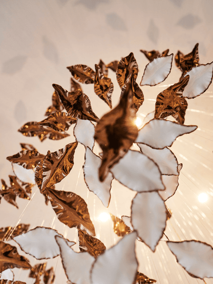 Galaxy Leaf Twisted Sculptural Meteor Shower Crystal Spiral Chandelier