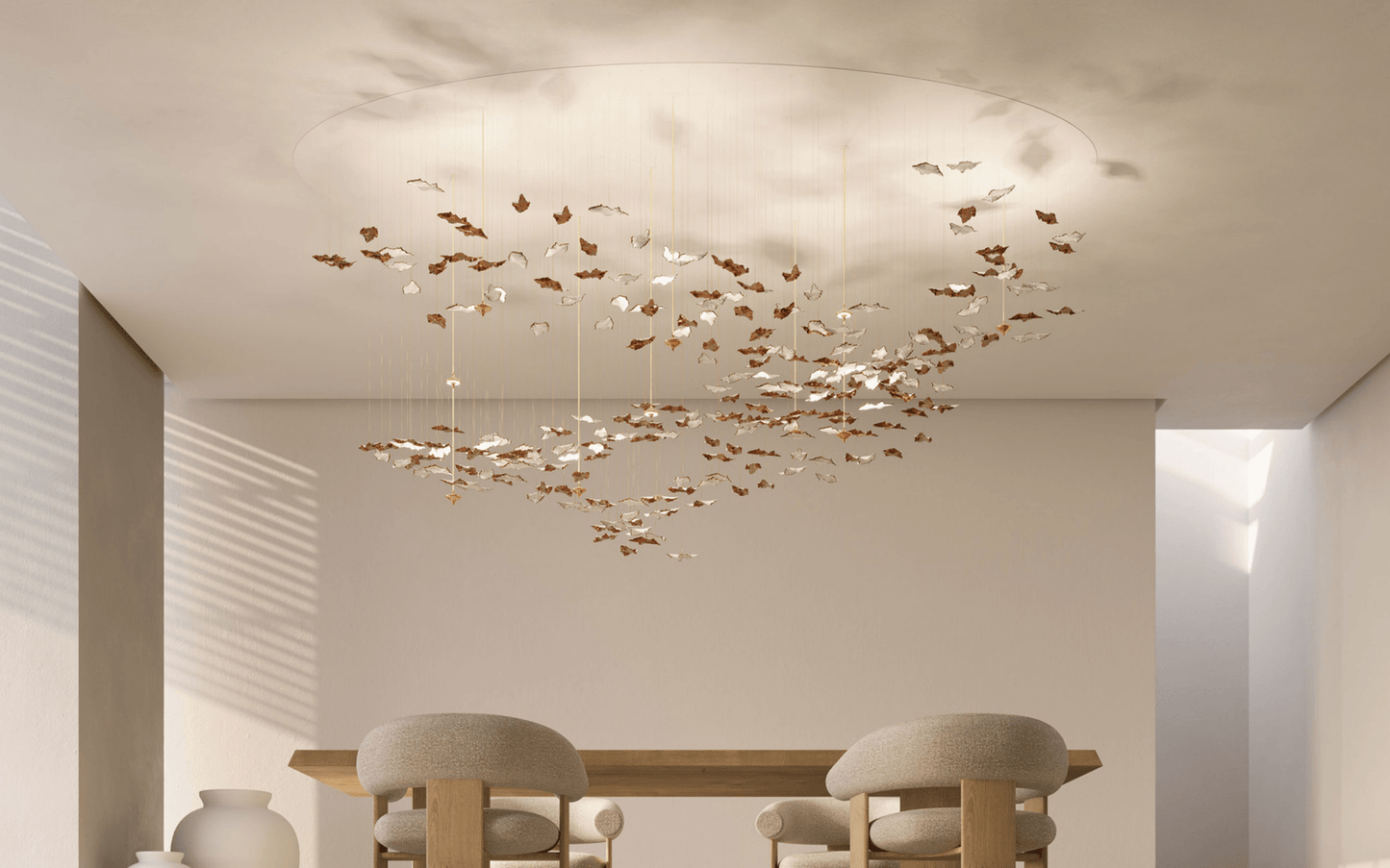 Galaxy Leaf Twisted Sculptural Meteor Shower Crystal Spiral Chandelier