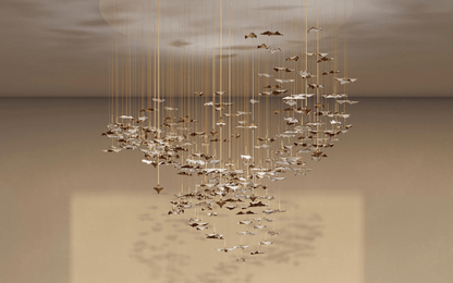 Galaxy Leaf Twisted Sculptural Meteor Shower Crystal Spiral Chandelier
