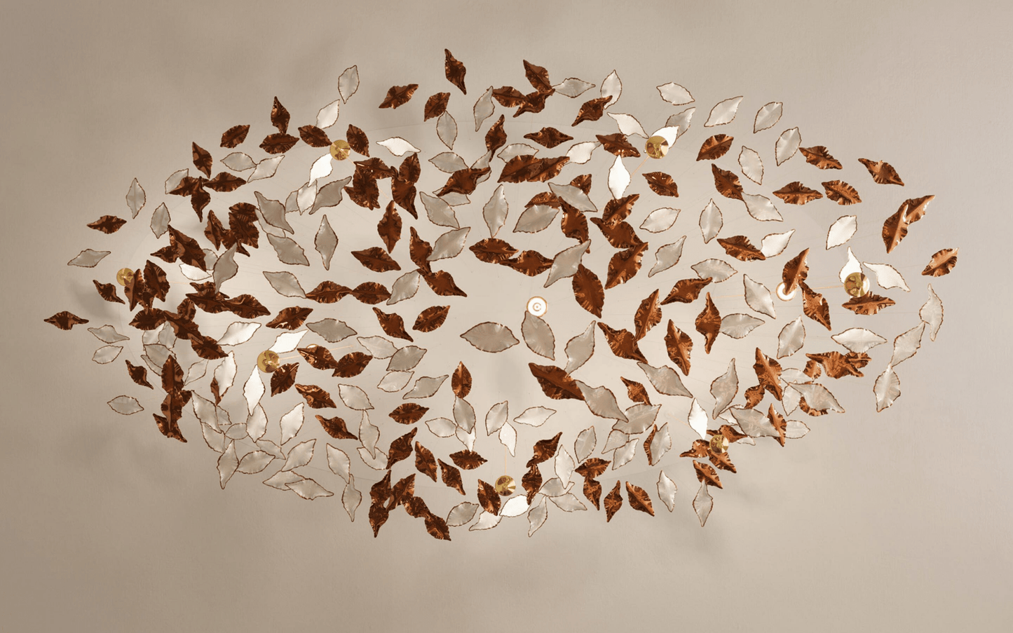 Galaxy Leaf Twisted Sculptural Meteor Shower Crystal Spiral Chandelier