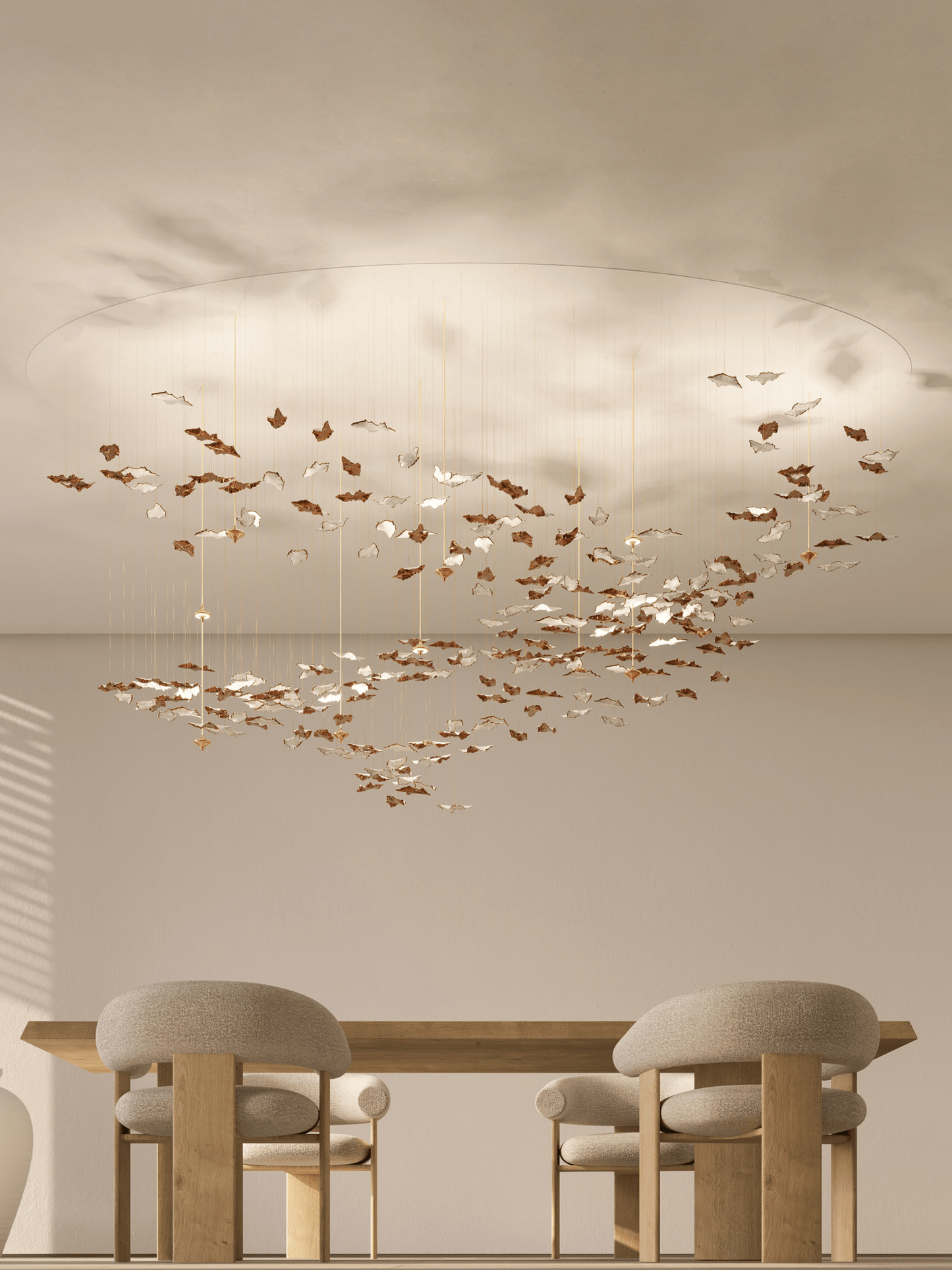Galaxy Leaf Twisted Sculptural Meteor Shower Crystal Spiral Chandelier