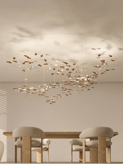 Galaxy Leaf Twisted Sculptural Meteor Shower Crystal Spiral Chandelier