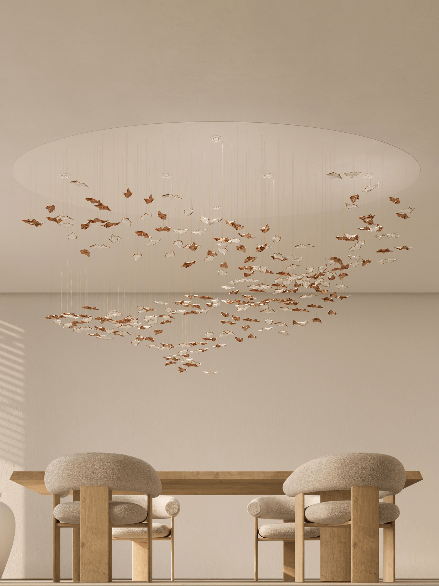 Galaxy Leaf Twisted Sculptural Meteor Shower Crystal Spiral Chandelier