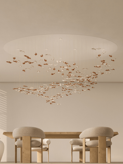 Galaxy Leaf Twisted Sculptural Meteor Shower Crystal Spiral Chandelier