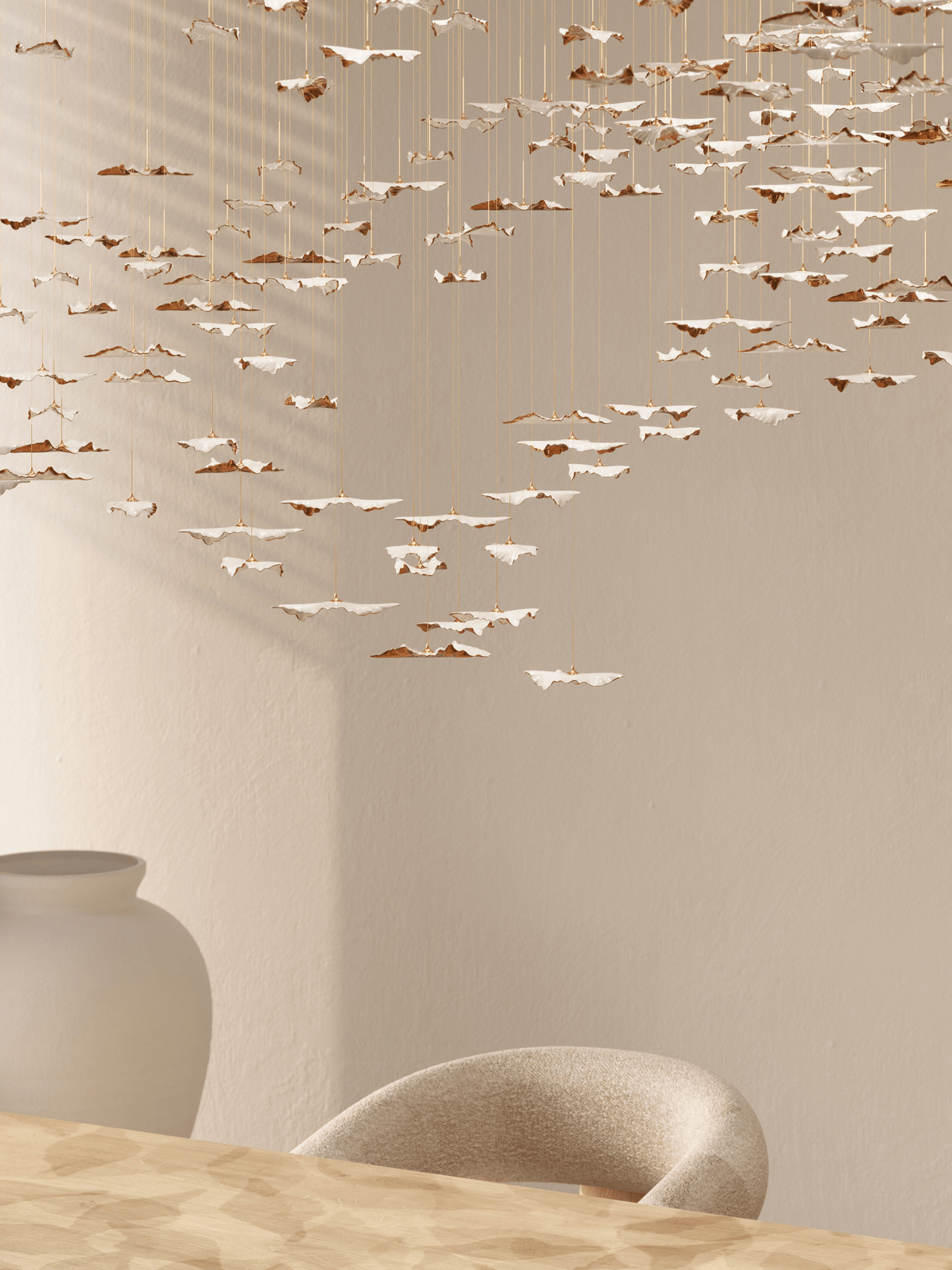 Galaxy Leaf Twisted Sculptural Meteor Shower Crystal Spiral Chandelier