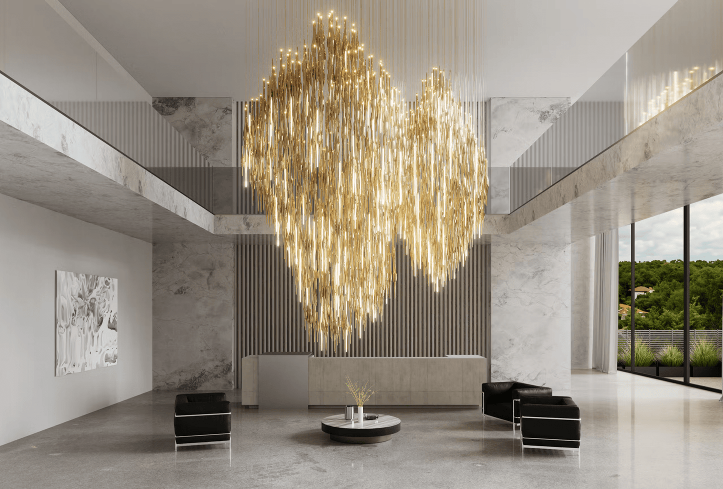Vitara Meteor Shower Crystal Spiral Chandelier