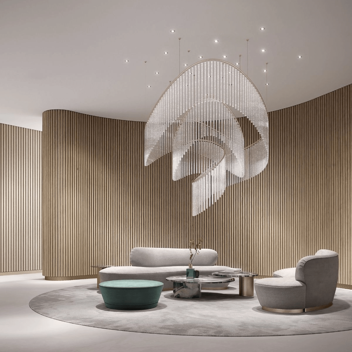 Rivella Cascade Fringe Crystal Chandelier