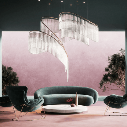Rivella Cascade Fringe Crystal Chandelier