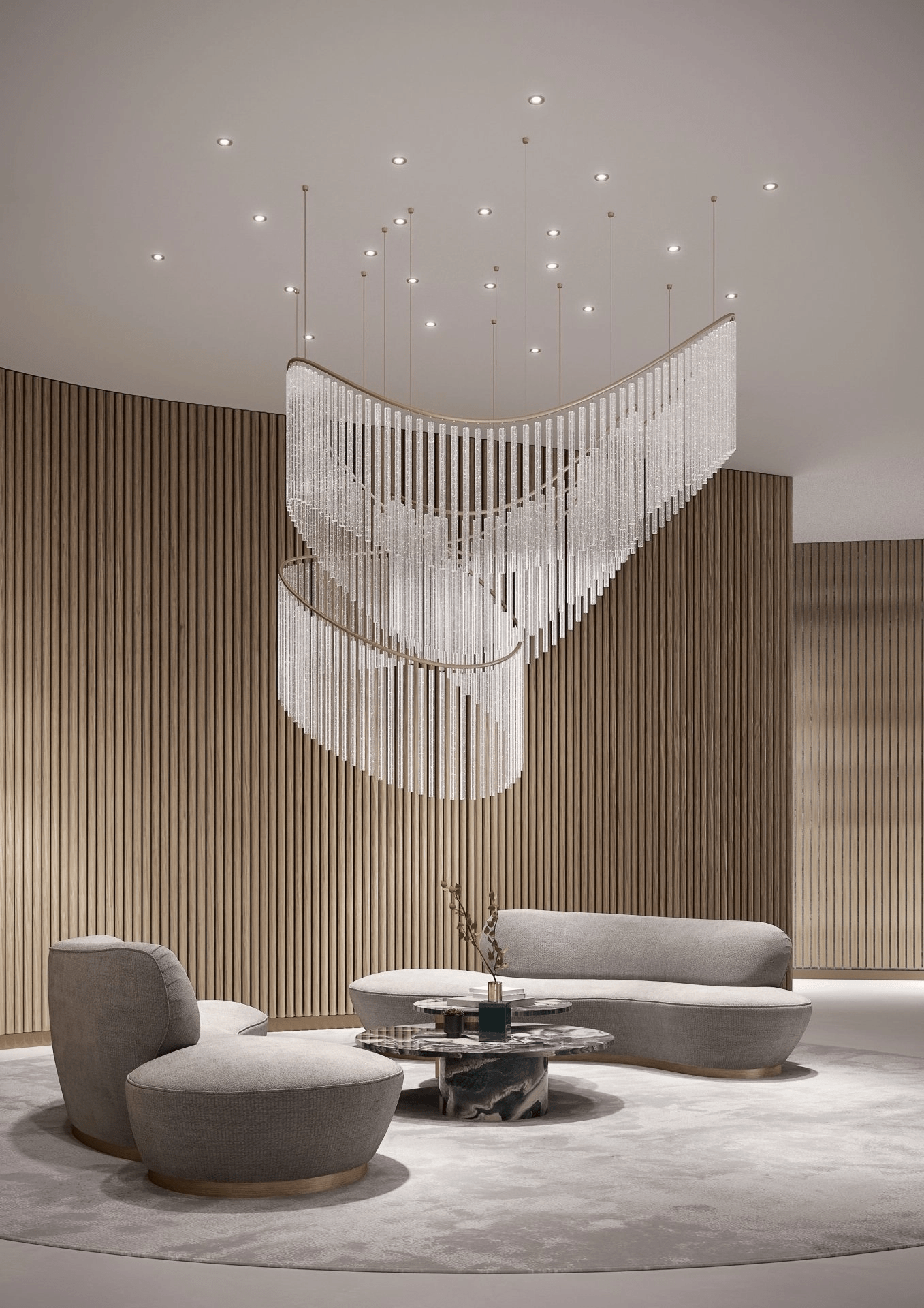 Rivella Cascade Fringe Crystal Chandelier