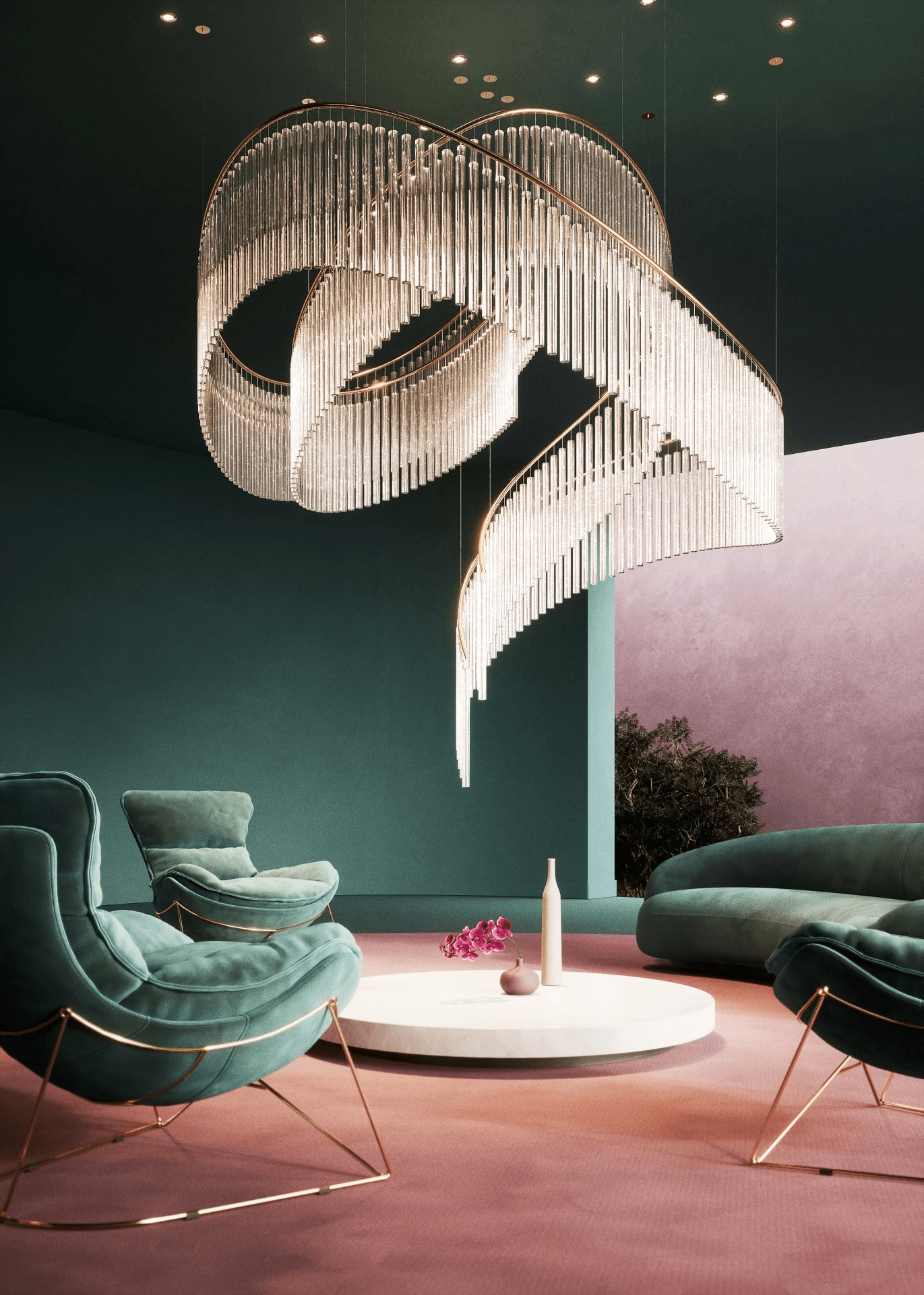 Rivella Cascade Fringe Crystal Chandelier
