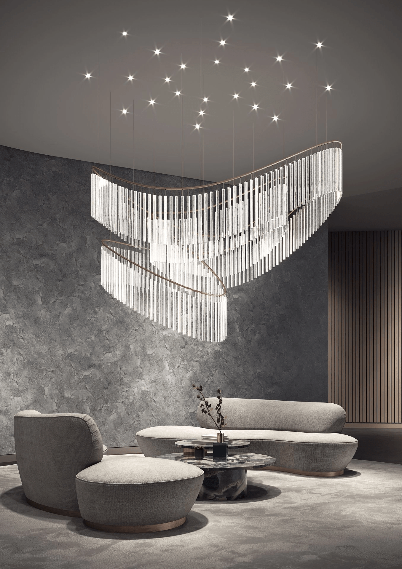 Rivella Cascade Fringe Crystal Chandelier