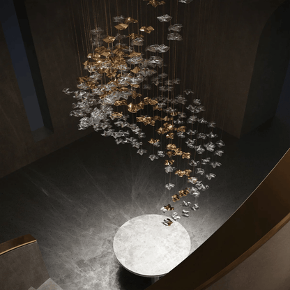Galaxy Tidal Art Glass Crystal Spiral Chandelier