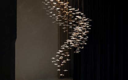 Galaxy Tidal Art Glass Crystal Spiral Chandelier