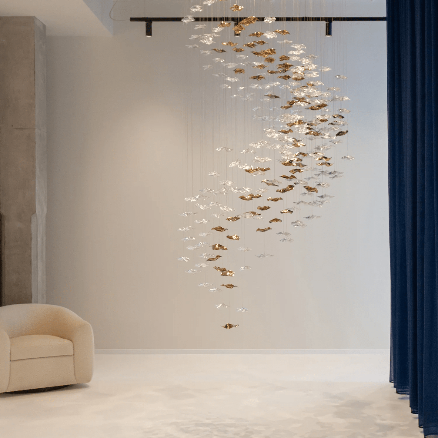 Galaxy Tidal Art Glass Crystal Spiral Chandelier