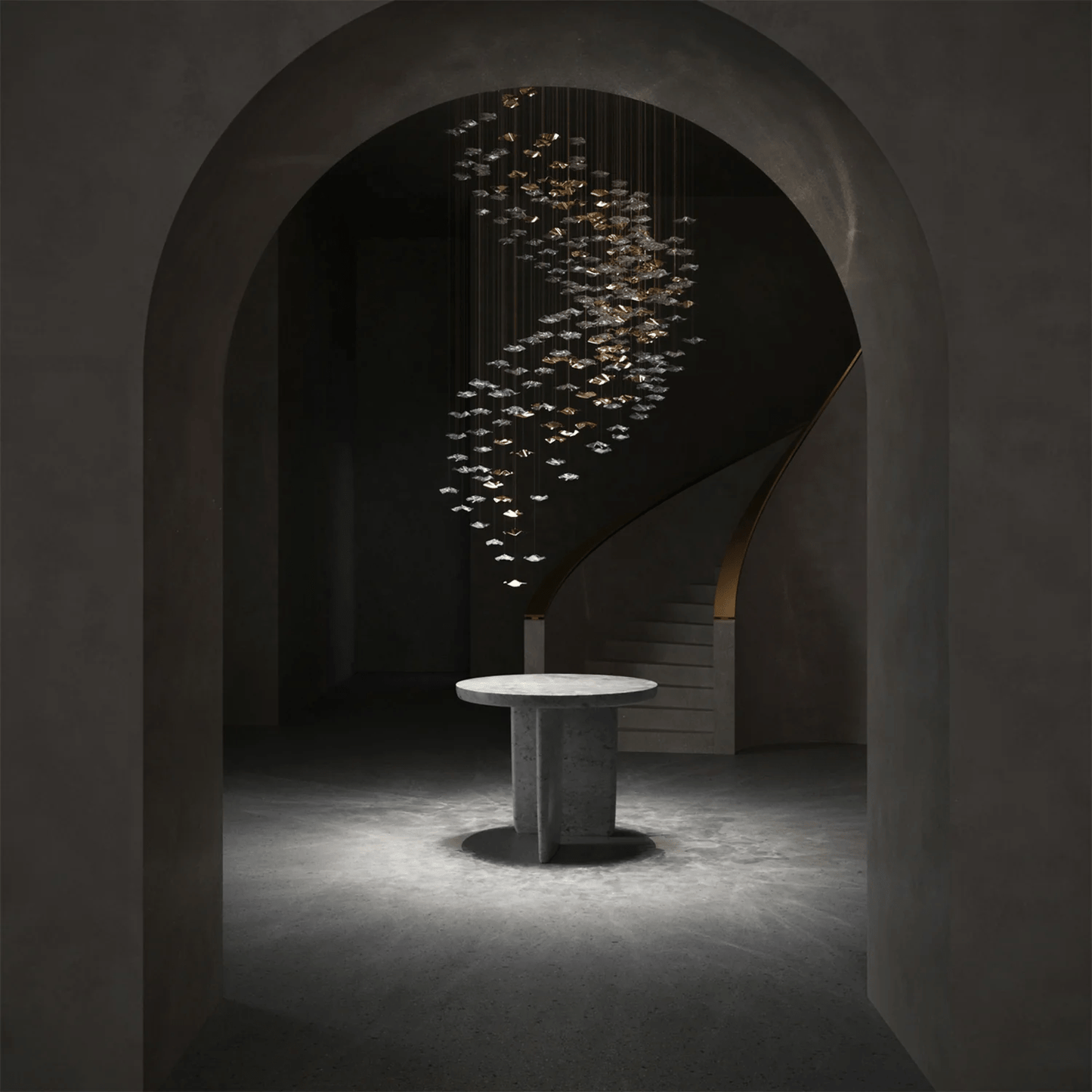 Galaxy Tidal Art Glass Crystal Spiral Chandelier