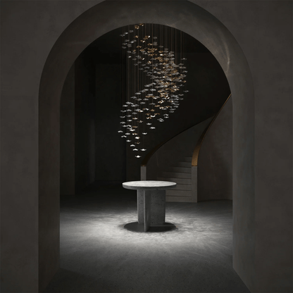 Galaxy Tidal Art Glass Crystal Spiral Chandelier