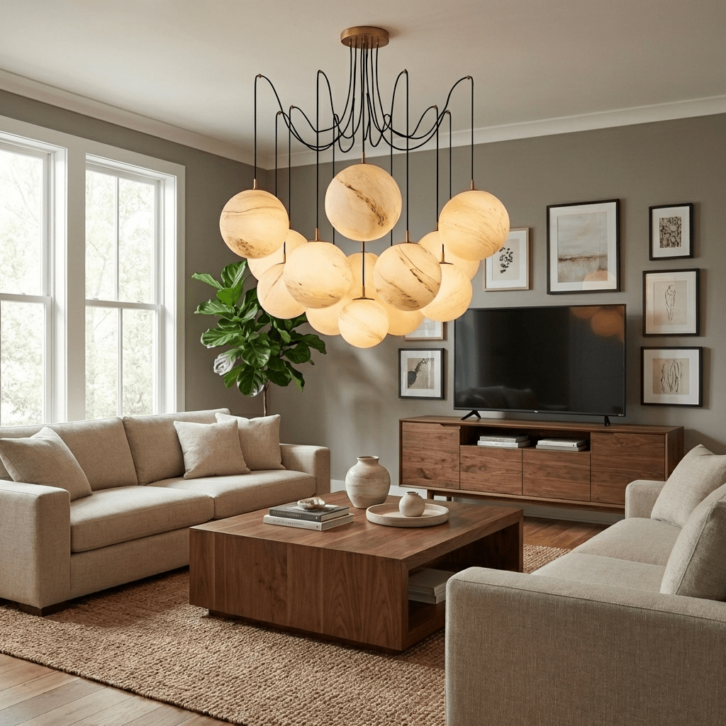Celestara Alabaster Orb Chandelier