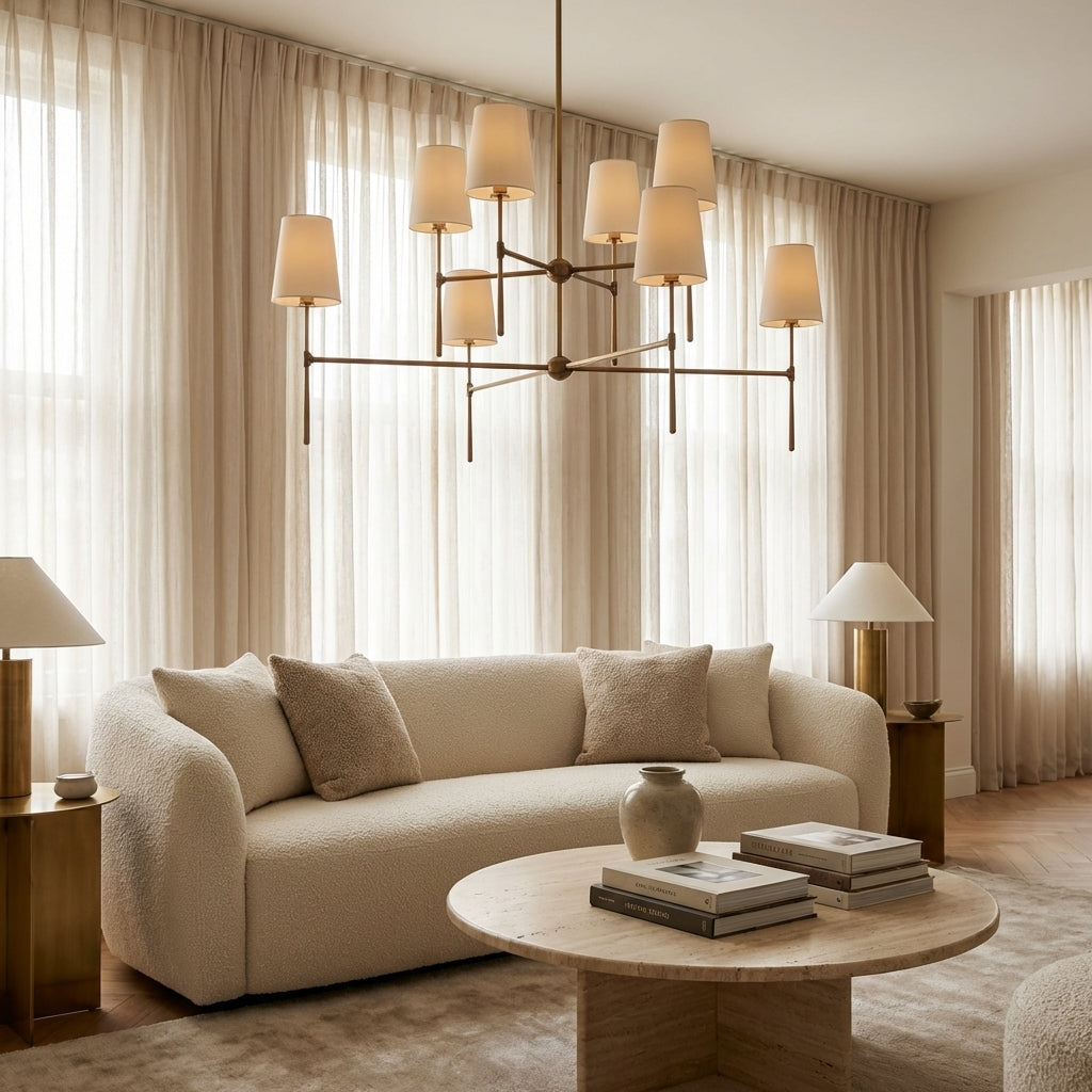 Morylighting Veridian 2-Tier Round Chandelier 48" Diameter - sophisticated American living room
