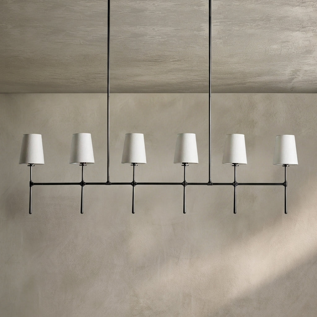 Morylighting Aura Linear Chandelier 5/6 Light - Background Shot