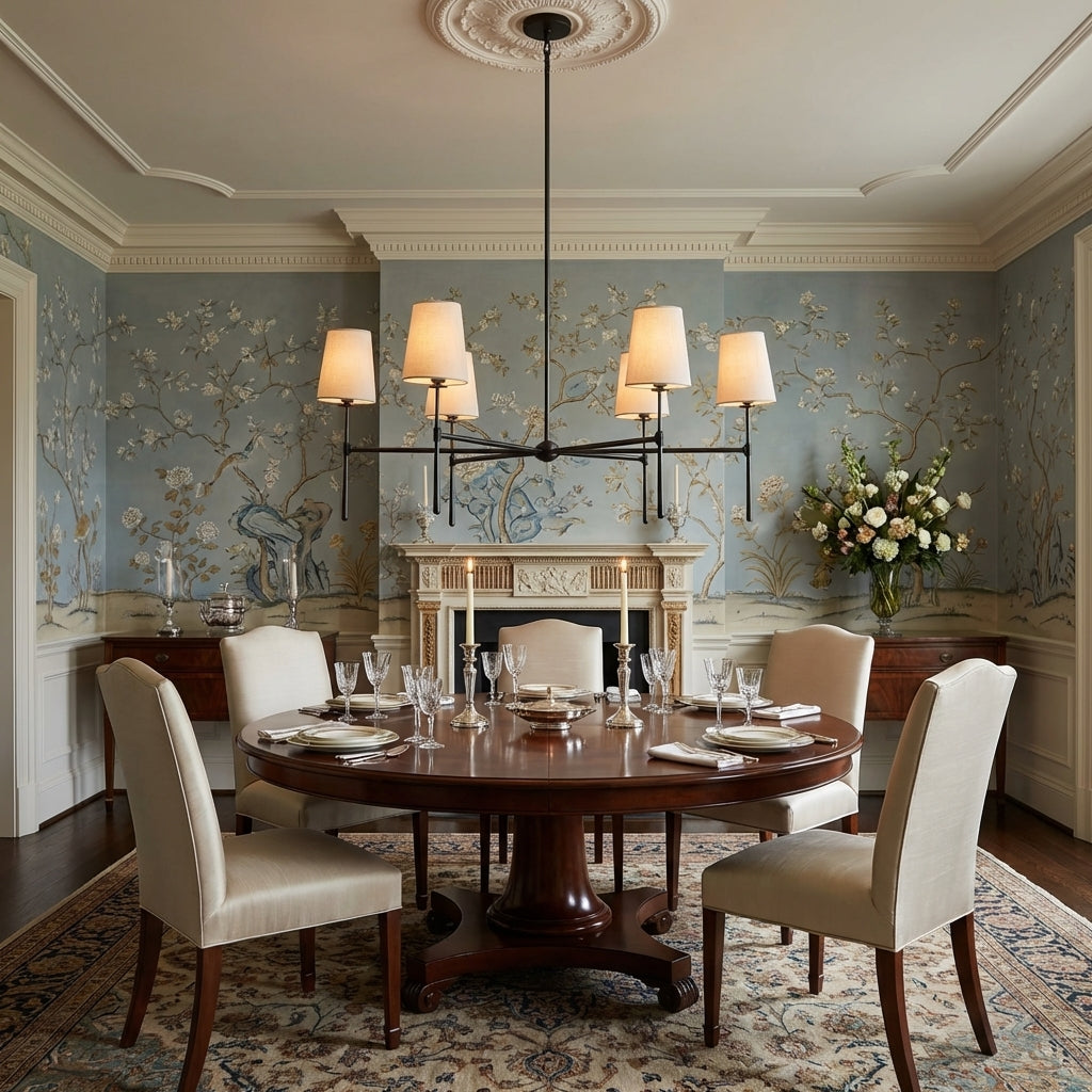 Morylighting Aura Round Chandelier 4/6 Light - formal American dining room