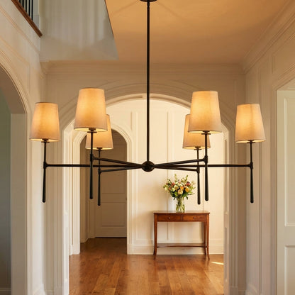 Morylighting Aura Round Chandelier 4/6 Light - elegant American entryway with arched doorway