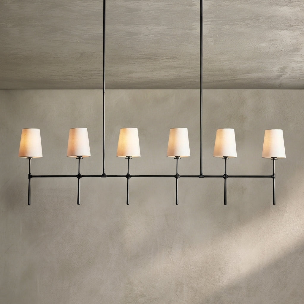Morylighting Aura Linear Chandelier 5/6 Light - Background Shot