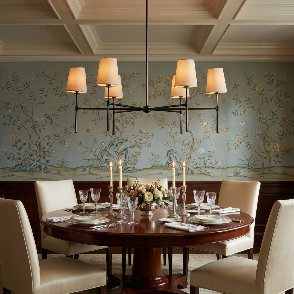 Morylighting Aura Round Chandelier 4/6 Light - formal American dining room