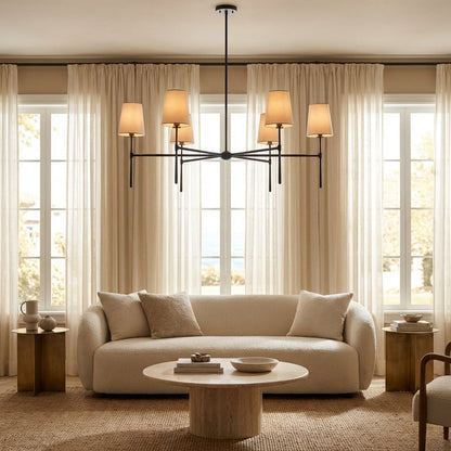 Morylighting Aura Round Chandelier 4/6 Light - sophisticated American living room