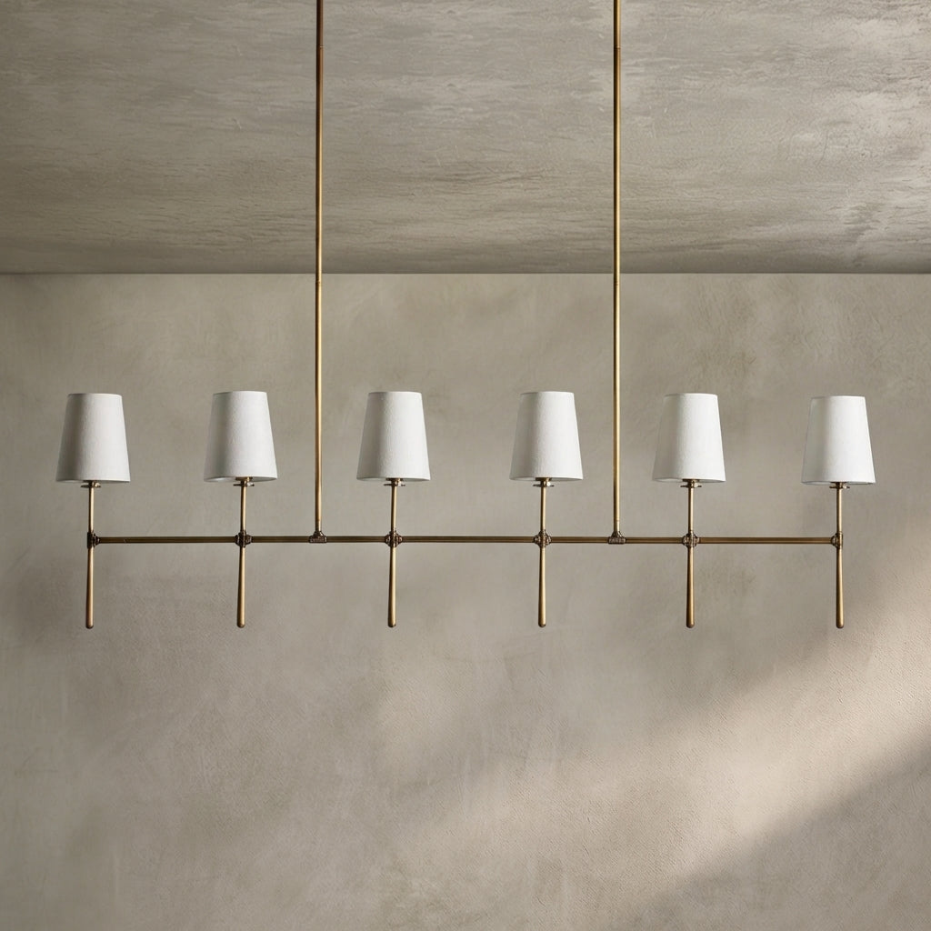 Morylighting Aura Linear Chandelier 5/6 Light - Background Shot