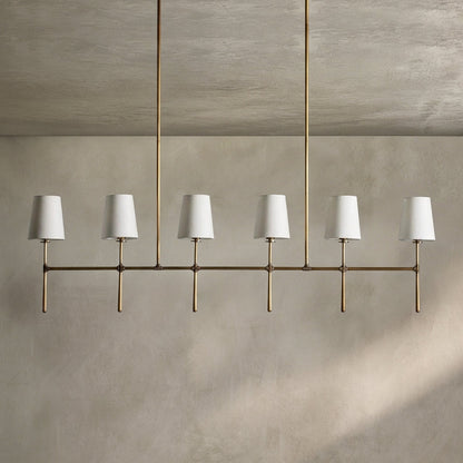 Morylighting Aura Linear Chandelier 5/6 Light - Background Shot